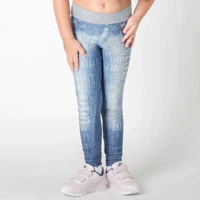 CALÇA LIVE LEEGING JEANS WASHED INFANTIL - Azul/cinza
