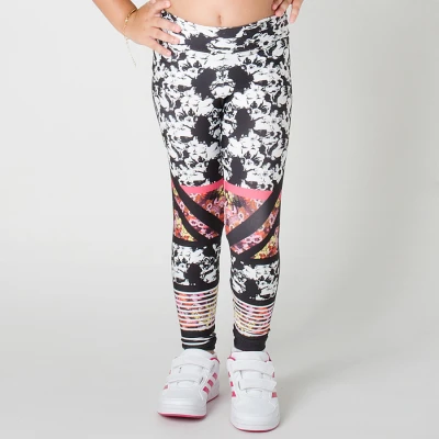 CALÇA LIVE LEGGING CUBISM BOOST INFANTIL - Branco/preto