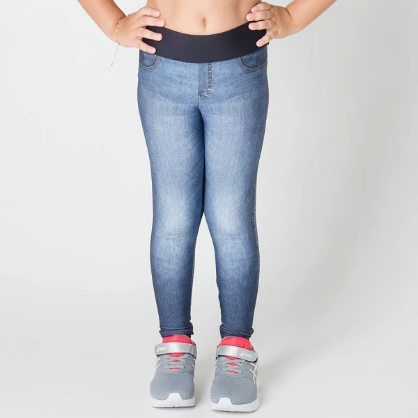 CALÇA LIVE LEGGING JEANS HANG OUT INFANTIL - Azul/preto