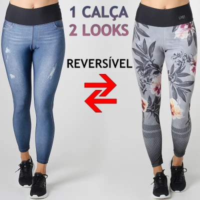 CALÇA LIVE LEGGING JEANS REVERSIBLE BLUR FEMININA - Azul CALÇA LIVE LEGGING JEANS REVERSIBLE BLUR FEMININA - Azul