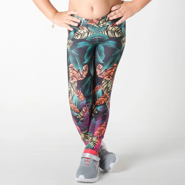 CALÇA LIVE LEGGING RACE GLOW INFANTIL - Preto/laranja
