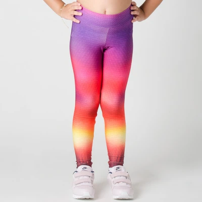 CALÇA LIVE LEGGING RAINBOW HYPE INFANTIL - Roxo/laranja