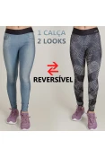 CALÇA LIVE LEGGING REVERSIBLE RISE JEANS INFANTIL - Azul/preto