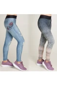 CALÇA LIVE LEGGING REVERSIBLE RUSH INFANTIL - Azul/preto
