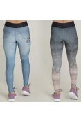 CALÇA LIVE LEGGING REVERSIBLE RUSH INFANTIL - Azul/preto