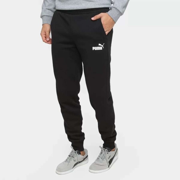 CALÇA MOLETOM PUMA ESSENTIALS SLIM FL MASCULINA - Preto