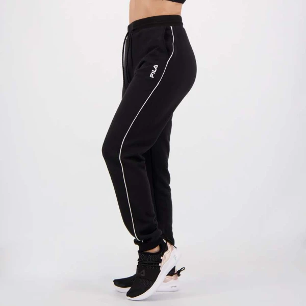 CALÇA MOLETON JOGGER FILA EASY PIPING FEMININA - Preto