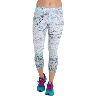 CALÇA NIKE CLUB LEGGING AOP CROPPED FEMININA - Branco/verde