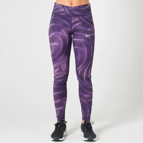 CALÇA NIKE POWER ESSENTIAL TIGHT PRINT FEMININA - Preto/roxo