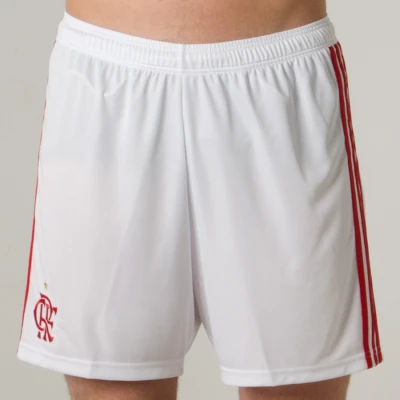 CALÇÃO ADIDAS FLAMENGO OFICIAL 1 2018 - Branco/vermelho
