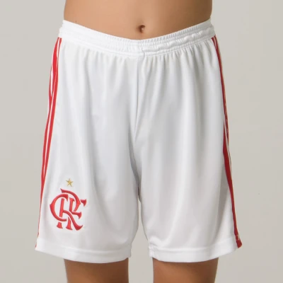 CALÇÃO ADIDAS FLAMENGO OFICIAL 1 2018 INFANTIL - Branco/vermelho