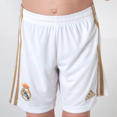 CALÇÃO ADIDAS REAL MADRID OFICIAL 1 2019/20 INFANTIL - Branco/dourado