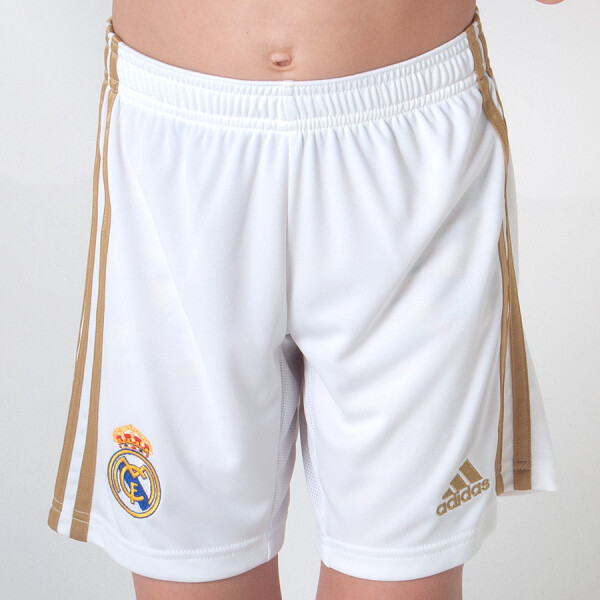 CALÇÃO ADIDAS REAL MADRID OFICIAL 1 2019/20 INFANTIL - Branco/dourado