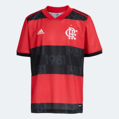 CAMISA ADIDAS 1 CR FLAMENGO 21/22 INFANTIL - Vermelho/preto CAMISA ADIDAS 1 CR FLAMENGO 21/22 INFANTIL - Vermelho/preto