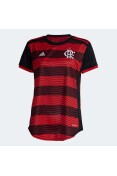 CAMISA ADIDAS 1 CR FLAMENGO 22/23 FEMININA - Vermelho/preto