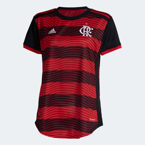 CAMISA ADIDAS 1 CR FLAMENGO 22/23 FEMININA - Vermelho/preto