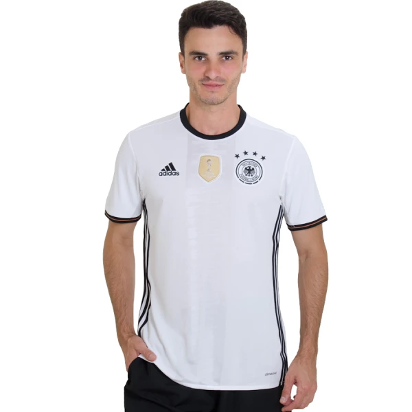 CAMISA ADIDAS ALEMANHA OFICIAL 1 2016 SEM NÚMERO - Branco/preto