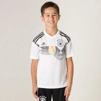 CAMISA ADIDAS ALEMANHA OFICIAL 1 2018 SEM NÚMERO INFANTIL - Branco/preto CAMISA ADIDAS ALEMANHA OFICIAL 1 2018 SEM NÚMERO INFANTIL - Branco/preto