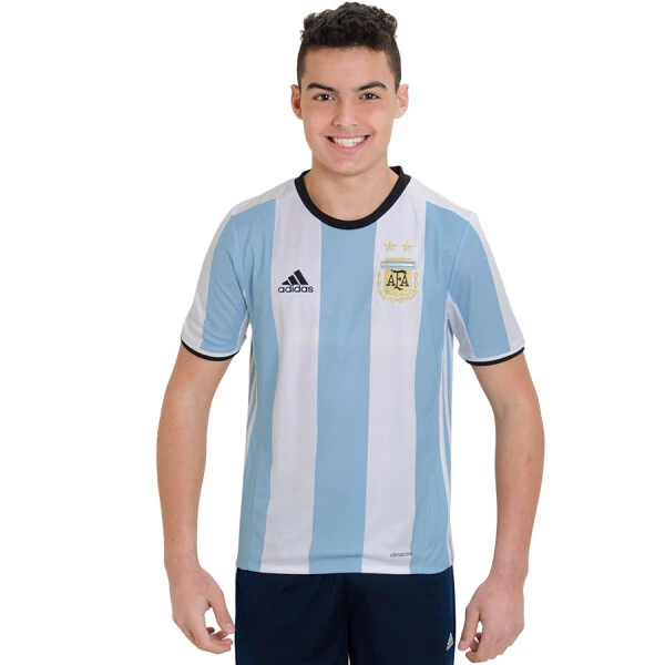 CAMISA ADIDAS ARGENTINA OFICIAL 1 2016/17 SEM NÚMERO INFANTIL - Branco/azul celeste CAMISA ADIDAS ARGENTINA OFICIAL 1 2016/17 SEM NÚMERO INFANTIL - Branco/azul celeste