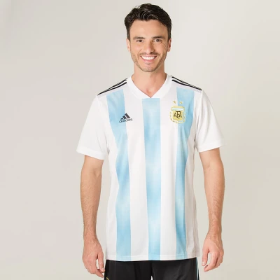 CAMISA ADIDAS ARGENTINA OFICIAL 1 2018 SEM NÚMERO - Branco/azul celeste CAMISA ADIDAS ARGENTINA OFICIAL 1 2018 SEM NÚMERO - Branco/azul celeste