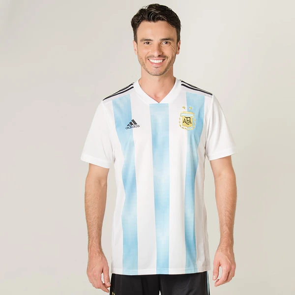 CAMISA ADIDAS ARGENTINA OFICIAL 1 2018 SEM NÚMERO - Branco/azul celeste CAMISA ADIDAS ARGENTINA OFICIAL 1 2018 SEM NÚMERO - Branco/azul celeste