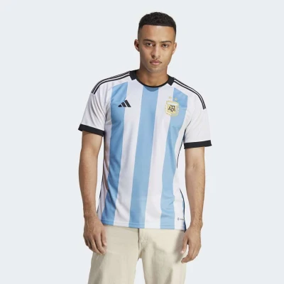 CAMISA ADIDAS ARGENTINA OFICIAL I 2022 TORCEDOR MASCULINA - Branco/azul CAMISA ADIDAS ARGENTINA OFICIAL I 2022 TORCEDOR MASCULINA - Branco/azul