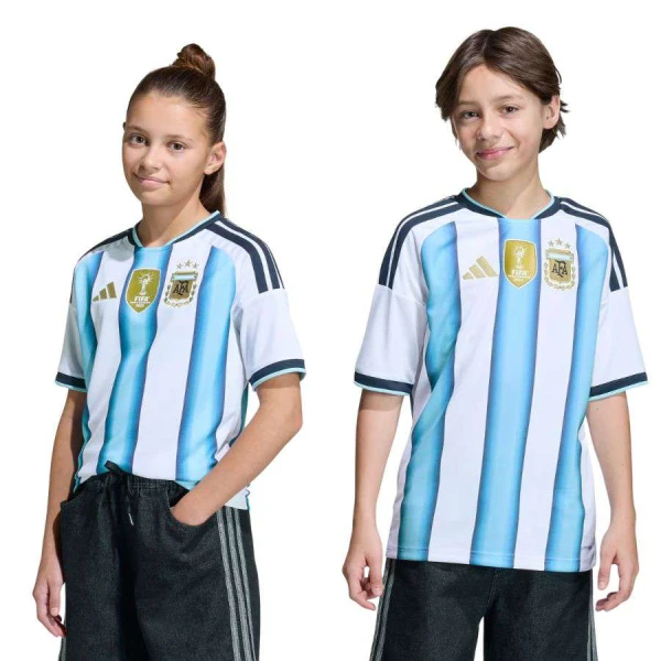 CAMISA ADIDAS ARGENTINA OFICIAL I 2026 INFANTIL - Branco/azul