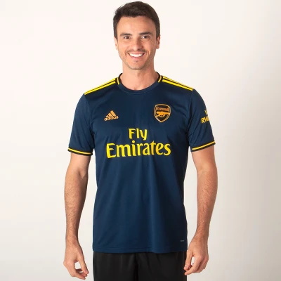 CAMISA ADIDAS ARSENAL OFICIAL 3 2019/20 SEM NÚMERO - Marinho/amarelo
