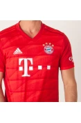 CAMISA ADIDAS BAYERN DE MUNIQUE OFICIAL 1 2019/20 SEM NÚMERO - Vermelho/branco CAMISA ADIDAS BAYERN DE MUNIQUE OFICIAL 1 2019/20 SEM NÚMERO - Vermelho/branco