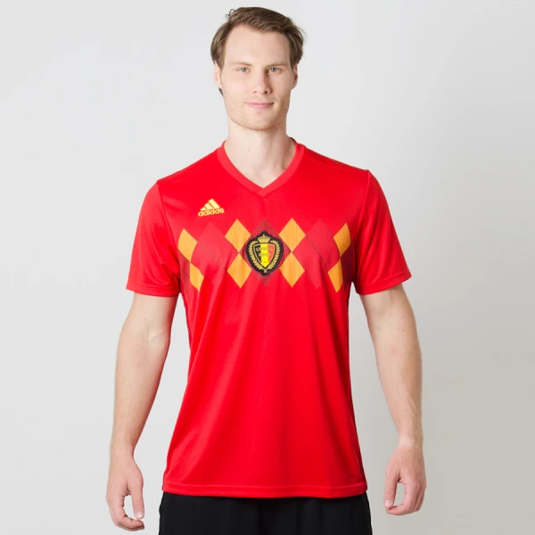 CAMISA ADIDAS BÉLGICA OFICIAL 1 2018 SEM NÚMERO - Vermelho/amarelo CAMISA ADIDAS BÉLGICA OFICIAL 1 2018 SEM NÚMERO - Vermelho/amarelo