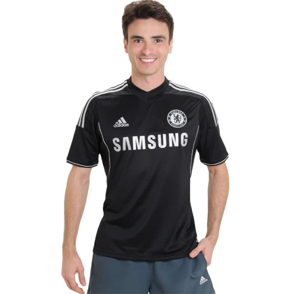 CAMISA ADIDAS CHELSEA OFICIAL 3 2013 SEM NUMERO - Preto/prata CAMISA ADIDAS CHELSEA OFICIAL 3 2013 SEM NUMERO - Preto/prata