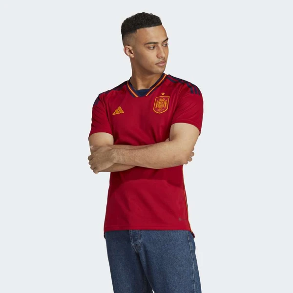 CAMISA ADIDAS ESPANHA OFICIAL I 2022 TORCEDOR MASCULINA - Vermelho/laranja CAMISA ADIDAS ESPANHA OFICIAL I 2022 TORCEDOR MASCULINA - Vermelho/laranja