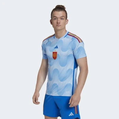 CAMISA ADIDAS ESPANHA OFICIAL II 2022 TORCEDOR MASCULINA - Azul celeste/azul