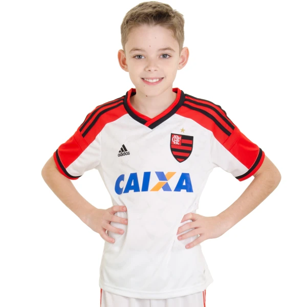 CAMISA ADIDAS FLAMENGO 2014 OFICIAL 2 SEM NÚMERO INFANTIL - Branco/vermelho CAMISA ADIDAS FLAMENGO 2014 OFICIAL 2 SEM NÚMERO INFANTIL - Branco/vermelho