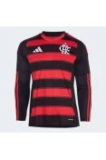 CAMISA ADIDAS FLAMENGO I 2025/26 M/L MASCULINO - Vermelho/preto