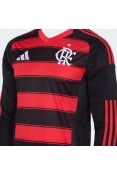 CAMISA ADIDAS FLAMENGO I 2025/26 M/L MASCULINO - Vermelho/preto