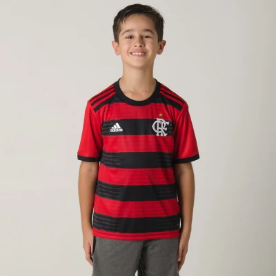 CAMISA ADIDAS FLAMENGO OFICIAL 1 2018 SEM NÚMERO INFANTIL - Vermelho/preto CAMISA ADIDAS FLAMENGO OFICIAL 1 2018 SEM NÚMERO INFANTIL - Vermelho/preto