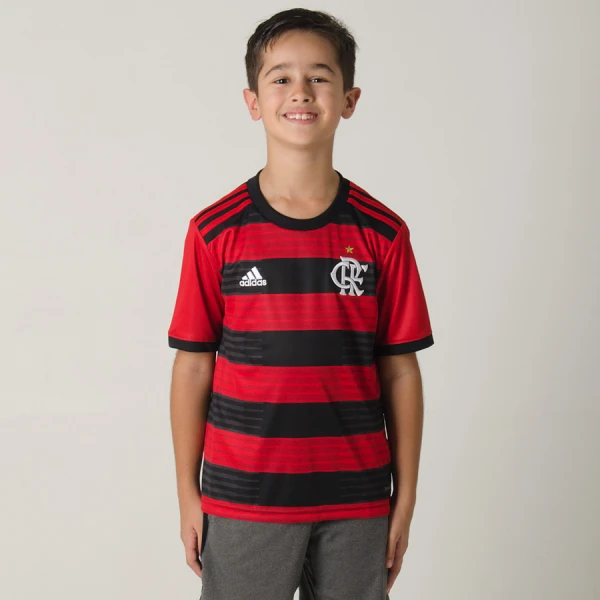 CAMISA ADIDAS FLAMENGO OFICIAL 1 2018 SEM NÚMERO INFANTIL - Vermelho/preto CAMISA ADIDAS FLAMENGO OFICIAL 1 2018 SEM NÚMERO INFANTIL - Vermelho/preto