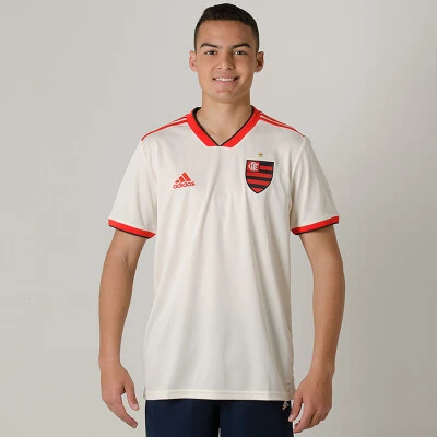 CAMISA ADIDAS FLAMENGO OFICIAL 2 2018 SEM NÚMERO - Bege/vermelho CAMISA ADIDAS FLAMENGO OFICIAL 2 2018 SEM NÚMERO - Bege/vermelho