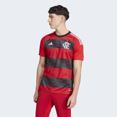CAMISA ADIDAS FLAMENGO OFICIAL I 2023 TORCEDOR - Vermelho/preto