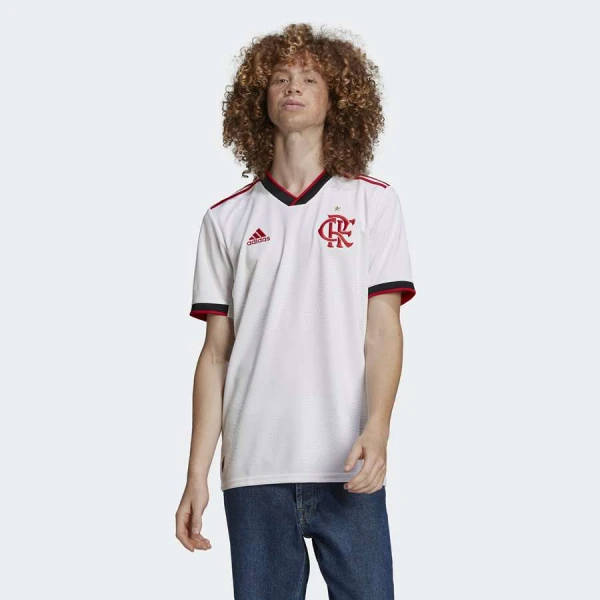 CAMISA ADIDAS FLAMENGO OFICIAL II 2022/23 TORCEDOR MASCULINA - Branco/vermelho CAMISA ADIDAS FLAMENGO OFICIAL II 2022/23 TORCEDOR MASCULINA - Branco/vermelho