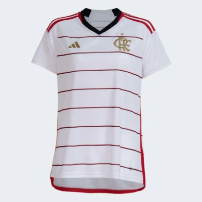 CAMISA ADIDAS FLAMENGO OFICIAL II 2023/24 FEMININA - Branco/vermelho