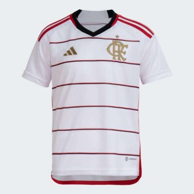 CAMISA ADIDAS FLAMENGO OFICIAL II 2023/24 INFANTIL - Branco/vermelho