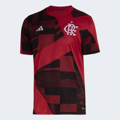 CAMISA ADIDAS FLAMENGO PRÉ JOGO 2023 MASCULINA - Vermelho/preto