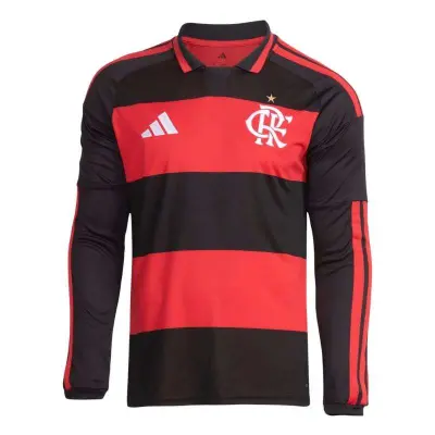 CAMISA ADIDAS FLAMENGO TORCEDOR I MANGA LONGA 26/27 MASCULINA - Vermelho/preto