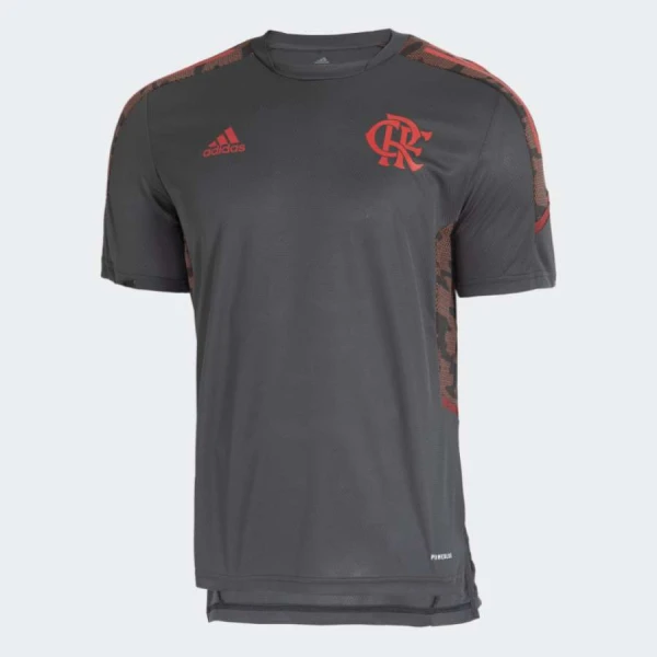 CAMISA ADIDAS FLAMENGO TREINO MASCULINO - Grafite/vermelho CAMISA ADIDAS FLAMENGO TREINO MASCULINO - Grafite/vermelho