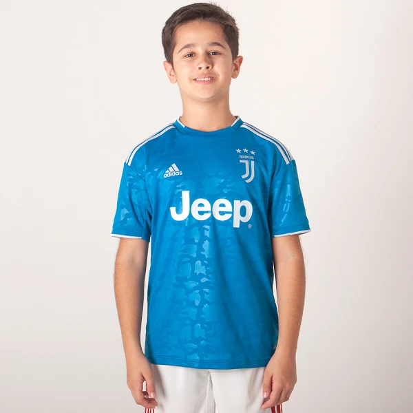 CAMISA ADIDAS JUVENTUS OFICIAL 3 2019/20 SEM NÚMERO INFANTIL - Azul/prata