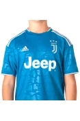CAMISA ADIDAS JUVENTUS OFICIAL 3 2019/20 SEM NÚMERO INFANTIL - Azul/prata