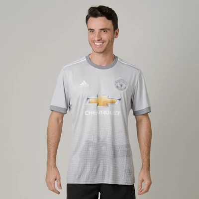 CAMISA ADIDAS MANCHESTER UNITED OFICIAL 3 2017/18 SEM NÚMERO - Cinza/branco CAMISA ADIDAS MANCHESTER UNITED OFICIAL 3 2017/18 SEM NÚMERO - Cinza/branco