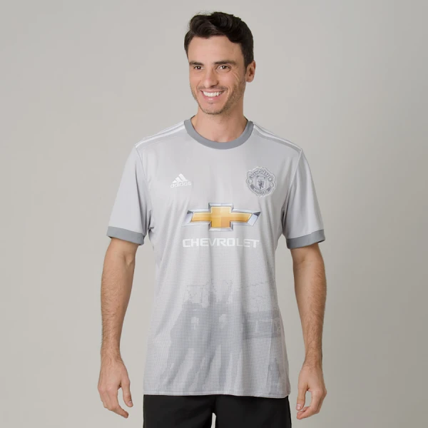 CAMISA ADIDAS MANCHESTER UNITED OFICIAL 3 2017/18 SEM NÚMERO - Cinza/branco CAMISA ADIDAS MANCHESTER UNITED OFICIAL 3 2017/18 SEM NÚMERO - Cinza/branco